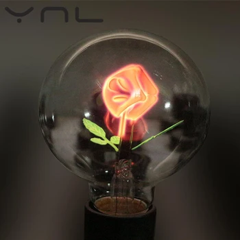 YNL vintage Edison Bulb E27 G80 flower holiday lights indoor lamp 220v globe incandescent light christmas decor for Pendant Lamp