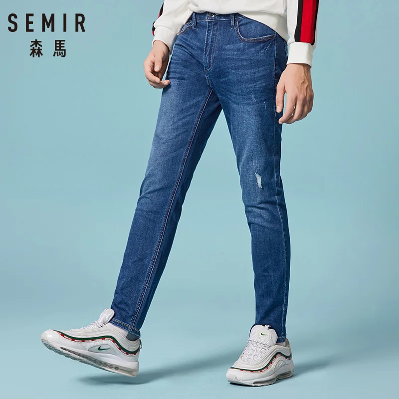 

SEMIR 2019 autumn New style men's casual JEANS High Quality Slim Fit Trousers elastic men Jeans Fashion Classic Denim Jeans