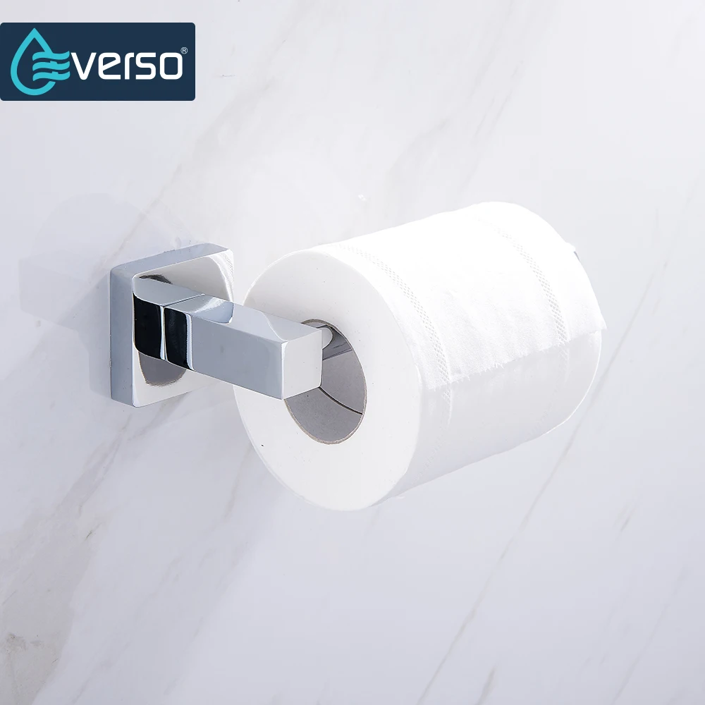 

EVERSO 2017 Wall Mount Toilet Paper Holder Chrome 304 SUS Stainless Steel Toilet Roll Paper Holder Bathroom Accessory