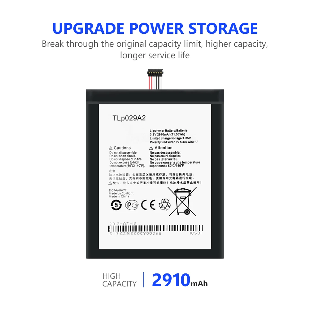 3 8 V 2910mAh TLp029A2 литий ионный аккумулятор + телефонные инструменты для Alcatel One Touch Idol 5