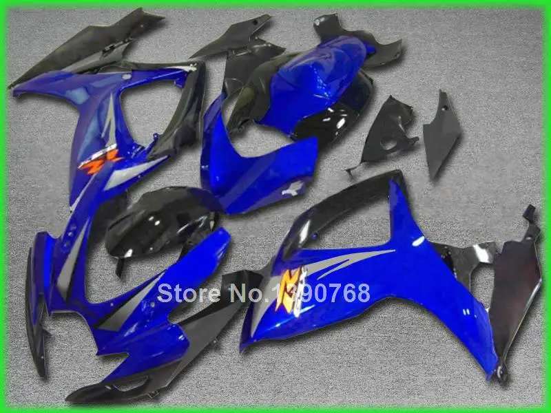 

High quality ABS injection molded fairings for Suzuki GSXR600 k7 06 07 metallic blue black fairing kit GSXR750 2006 2007 IU115