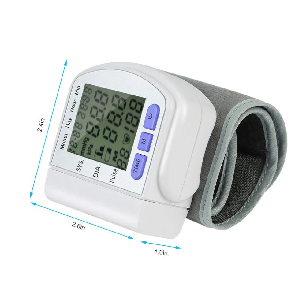 Автоматический измеритель артериального давления на запястье, измерительный прибор, измеритель сердечного ритма, пульсоксиметр, медицинский тонометр+ коробка