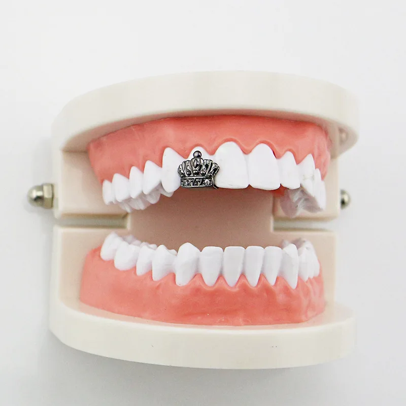 Factory Bottom Price Crown Grillz Women Men Fashion Body Jewelry Teeth Grillz Bijoux Tooth Grills Shining Bling Grill for Halloween Gift (7)