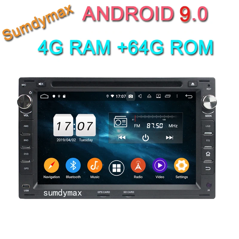 Discount 7" two din octa core android 9.0 car dvd gps fit for Volkswagen passat b5 golf4 Bora Sharan T5 car audio player with gps 0