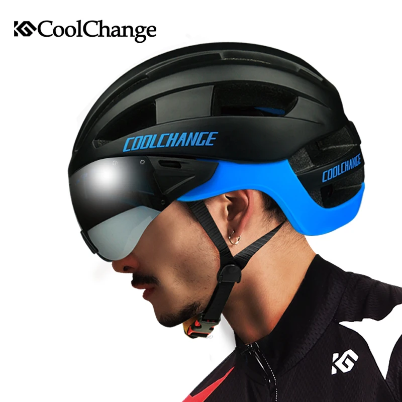 

CoolChange Cycling Helmet EPS Windproof Lenses Integrally-molded Bicycle Helmet Men 16 Vents MTB Bike Helmet Casco Ciclismo