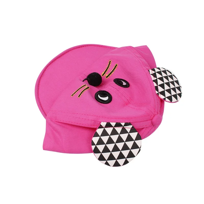 Cartoon Mouse Baby Cap Plaid Fashion Pattern Hat For Girls Cotton Kids Sun Hat Mouse Ears Summer Baby Cap Baby Boys Clothing (6)