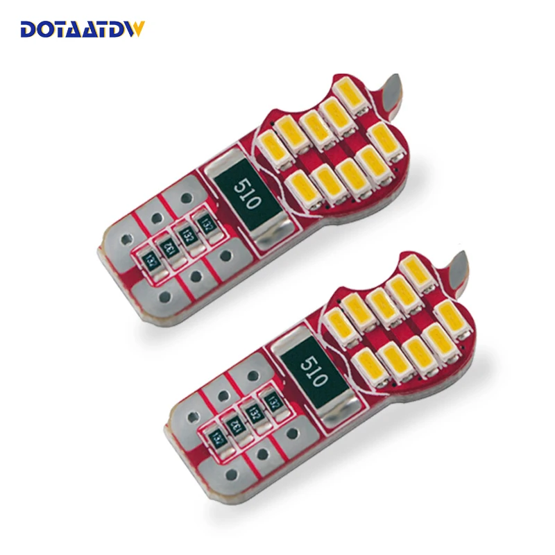 

DOTAATDW 2PCS Super Bright Canbus No Error 4014 SMD T10 W5W 168 194 Car LED Reading Mirror License Plate Width light