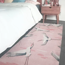 Высокий белый журавль дизайн с бахромой, Хлопковый Край коврик для постели гостиная tapetes para casa sala коврик для гостиной
