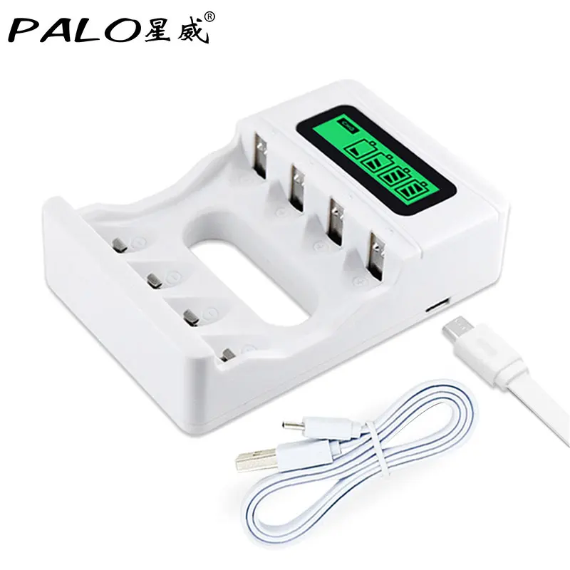 HOT ! Intelligent 4 Slots Smart LCD Battery Charger Rechargeable USB