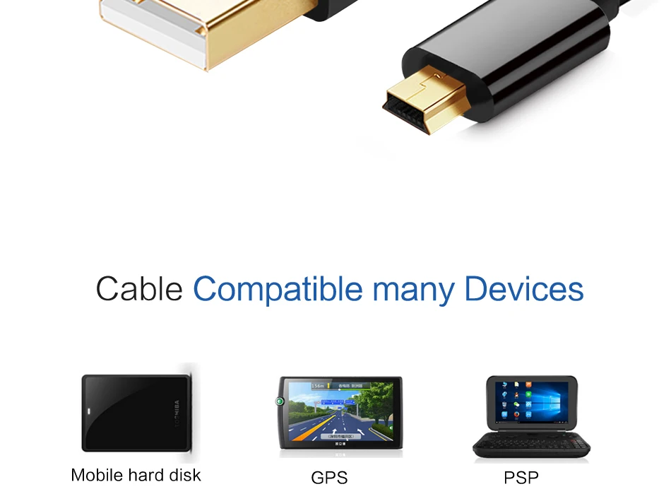 Mini USB Cable Mini USB to USB Fast Data Charger Cable for Cellular Phones MP3 MP4 Player GPS Digital Camera HDD Mini USB        (12)