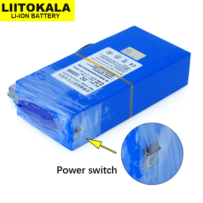 Billige LiitoKala Universal 12 V 11,1 V Li Ion batterie, kapazität 20000 mAh 15000 mAh 9800 mAh, 12,6 V lithium ionen batterie, blau.