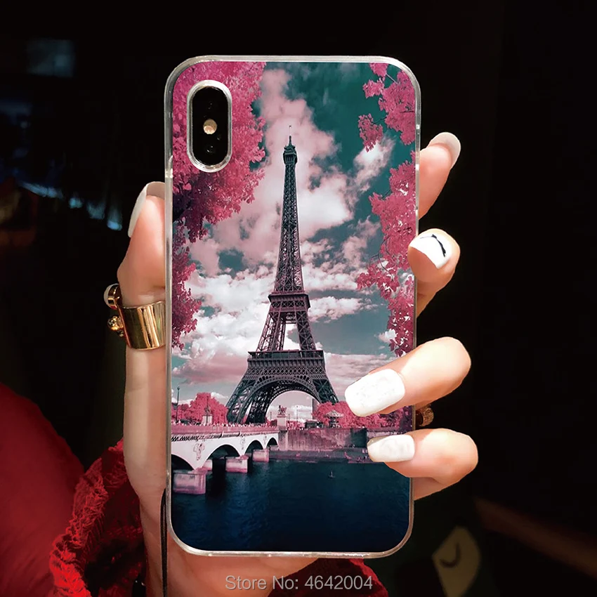 Love Paris узор черный ТПУ чехол для iPhone X XS Max XR 7 6 6 S 8 плюс 5 S 5S SE Чехлы Мягкие силиконовые крышки Conque