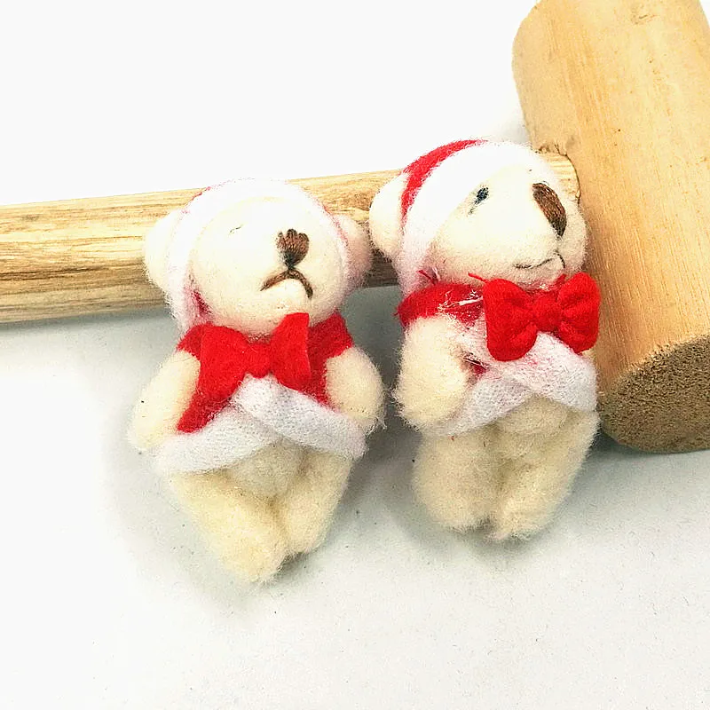 

10pcs/lot Mini Joint Teddy Bear plush toys chain white gummy bears 4.5cm animal for Wedding peluches bicho ursinho de pelucia