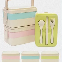 1 шт. Новое поступление современная коробка бэнто для микроволновой печи Пшеничная солома пластиковые Ланч боксы для пикника контейнер для пикников для хранения еды ок 0332