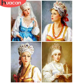 

HUACAN New Arrivals Diamond Painting Beauty Diamond Embroidery Cross Stitch Portrait Full Square/round Mosaic Picture Rhinestone