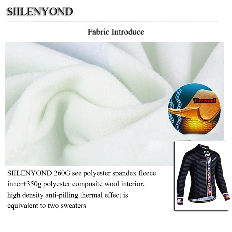 Siilenyond Pro зимняя сохраняющая тепло велосипедная Джерси Теплая Флисовая велосипедная одежда для велоспорта МТБ спортивная одежда для велоспорта