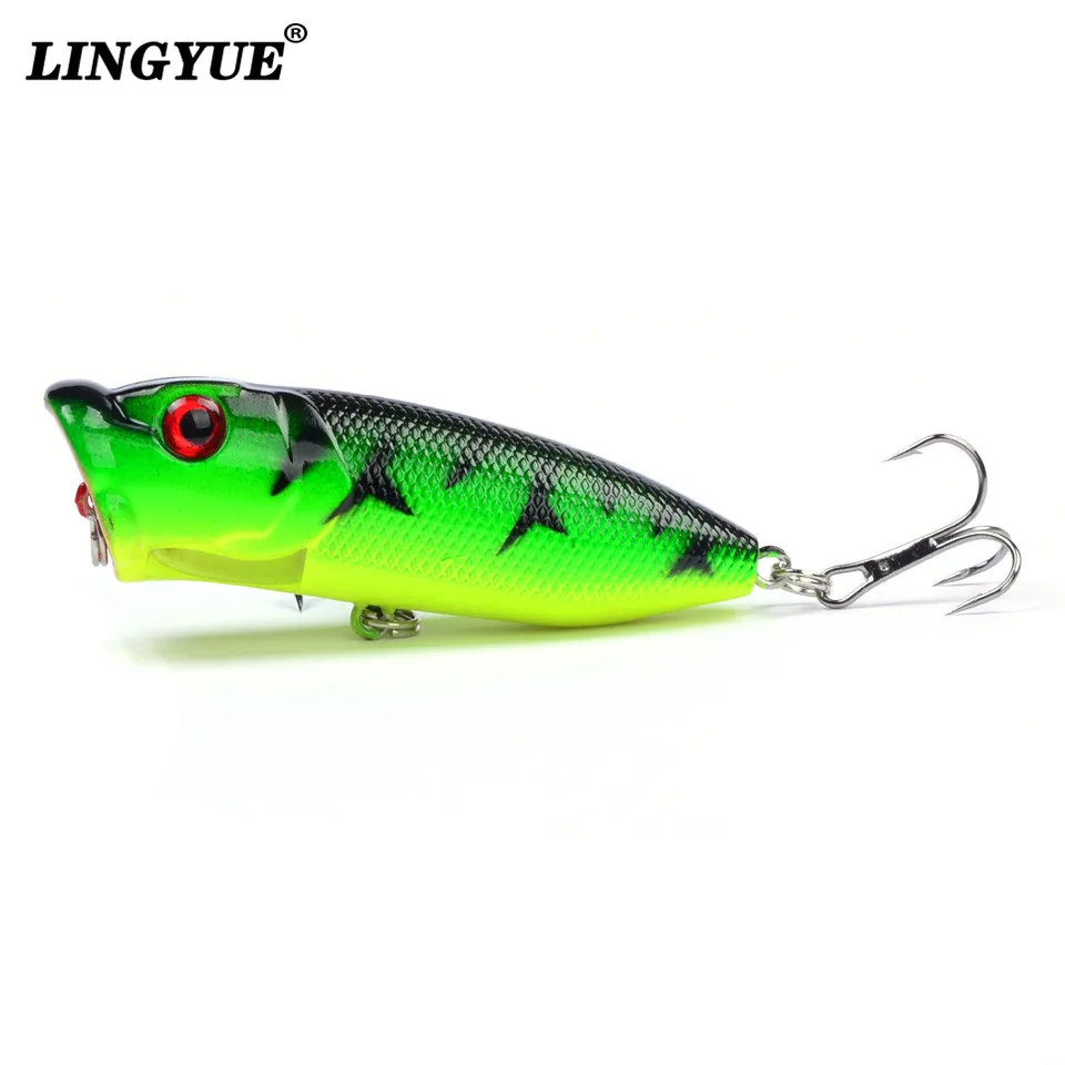 Hot 1pcs Fishing Lures 6.5cm/12g Topwater Popper Bait 5 Color Hard Bait Artificial Wobblers Plastic Fishing Tackle With 6# Hooks Hot 1pcs Fishing Lures 6.5cm/12g Topwater Popper Bait 5 Color Hard Bait Artificial Wobblers Plastic Fishing Tackle With 6# Hooks