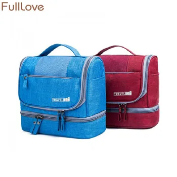 

New Women Cosmetic Organizer Solid Black Waterproof Men Wash Bag Digital Packet Zip Lock Dry Wet Separation Travel Storage Bag