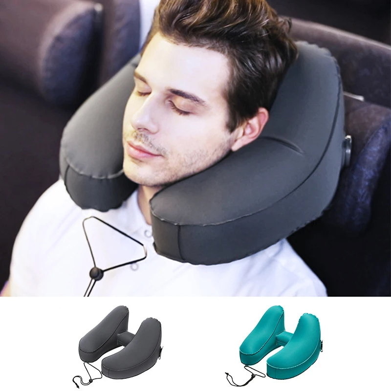 

TPU H Shape Inflatable Travel Pillow Air Cushion Folding Lightweight Nap Neck Pillow Car Seat office Airplane sleeping Cushion
