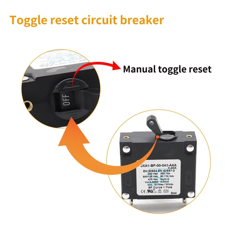 Горячий-Черный тумблер сброс автоматический выключатель магнитный переключатель Ac/Dc защита от перегрузки тока задний монтаж с винтами M3