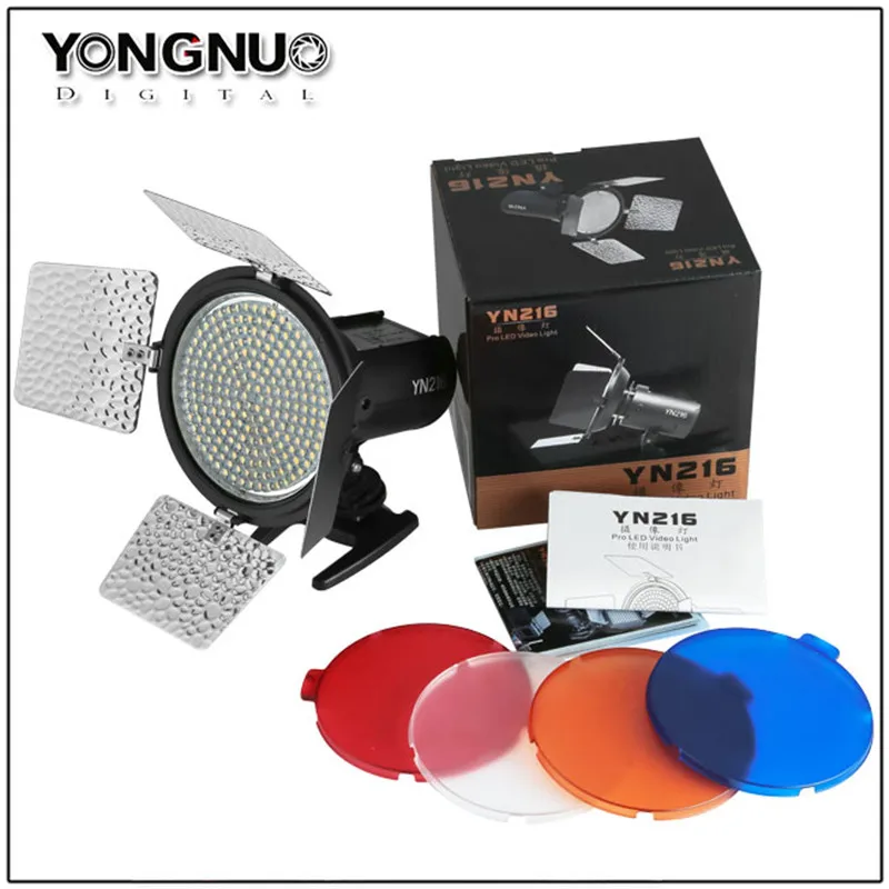 Светодиодная вспышка Yongnuo YN 216 YN216 для студийной видеосъемки и 4 цветовых
