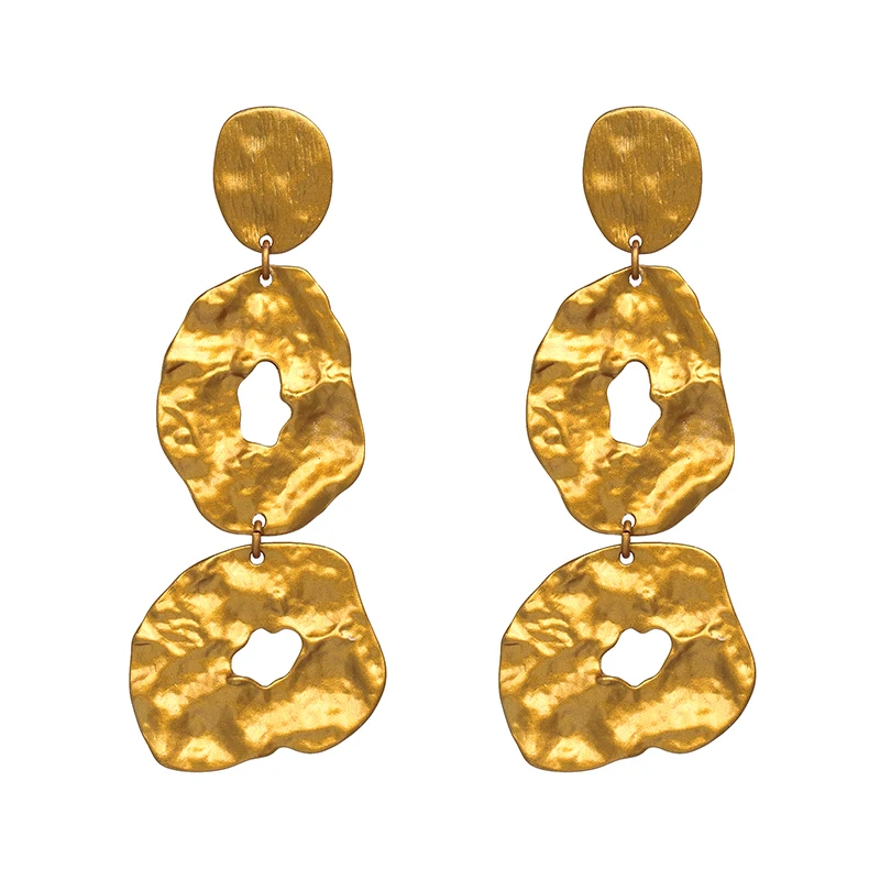 JUJIA za винтажные массивные Серьги Геометрические золотые металлические ювелирные изделия для женщин Висячие висячие серьги