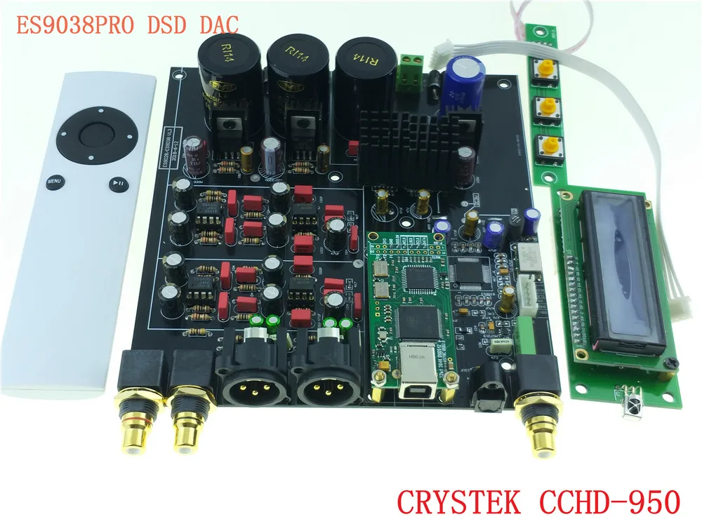 ES9038 ES9038PRO HIFI аудио DAC декодер собранная плата+ Обновление до CRYSTEK CCHD-950+ пульт дистанционного управления+ Amanero USB