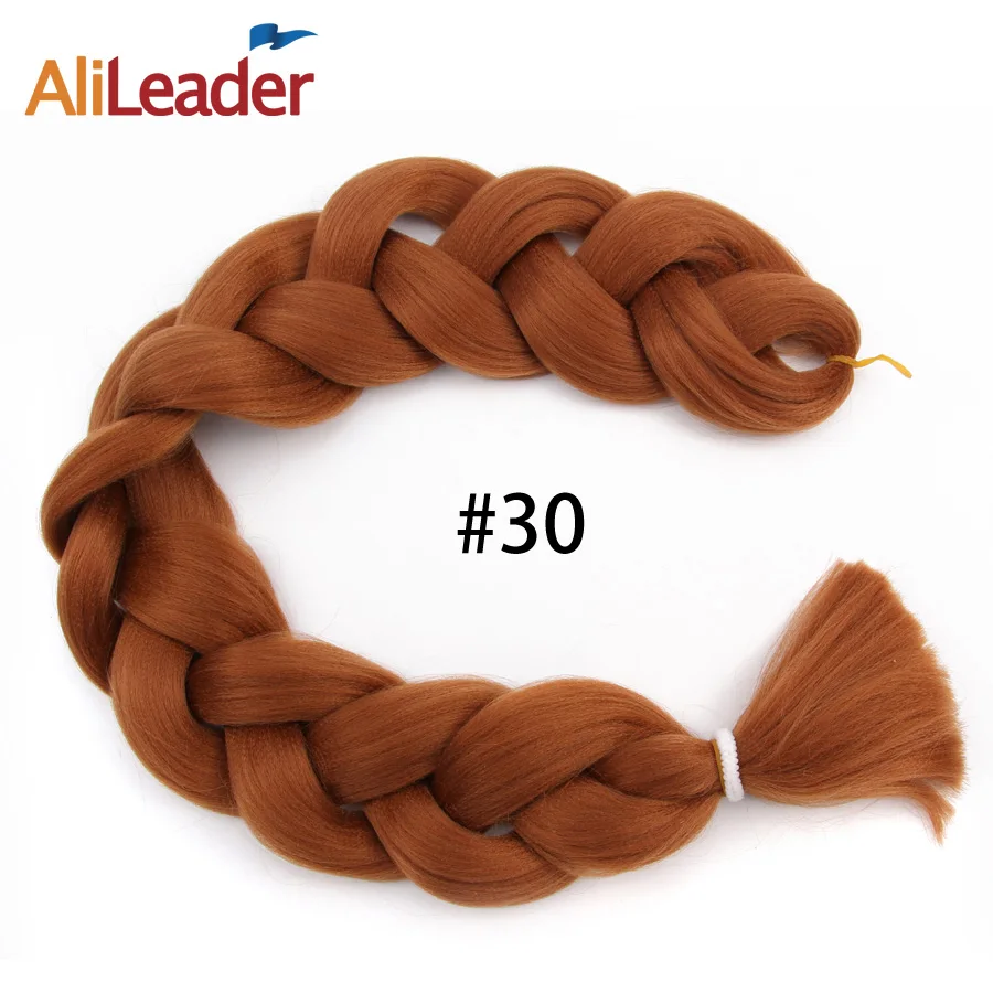 #30 Бренд Alileader и магазин Джамбо представляют плетенные цветные косы, длина 36 дюймов, вес 165 г, одноцветные чудные косички из материала Канекалон, в ассортименте черный, белый, розовый цвета, 1 шт/уп - Цвет: #30
