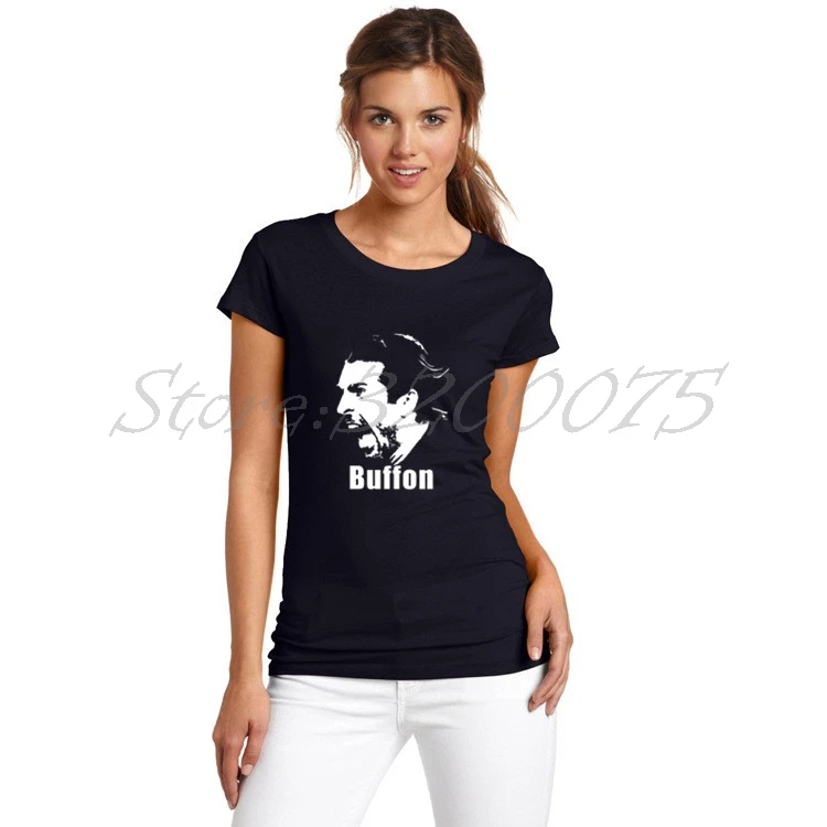 

Women T-Shirt Italy Captain ST Gianluigi Buffon goalkeeper black Cheering Legend Lady T Shirt Girl tees W17060722