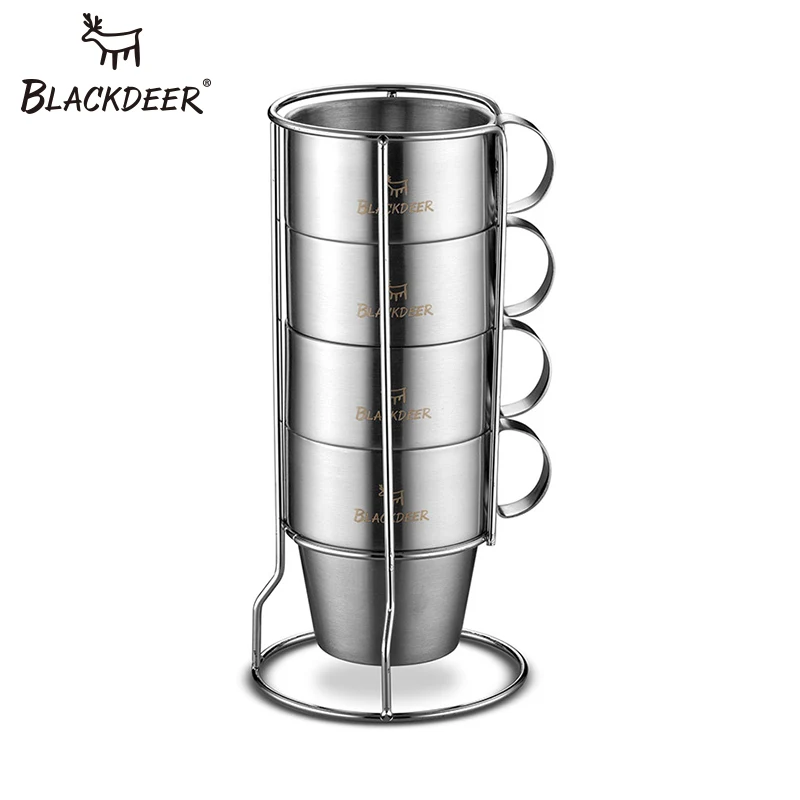 BLACKDEER herramientas portátiles de Camping de acero inoxidable tazas de agua de café de doble capa taza aislada para el hogar al aire libre Picnic Camping