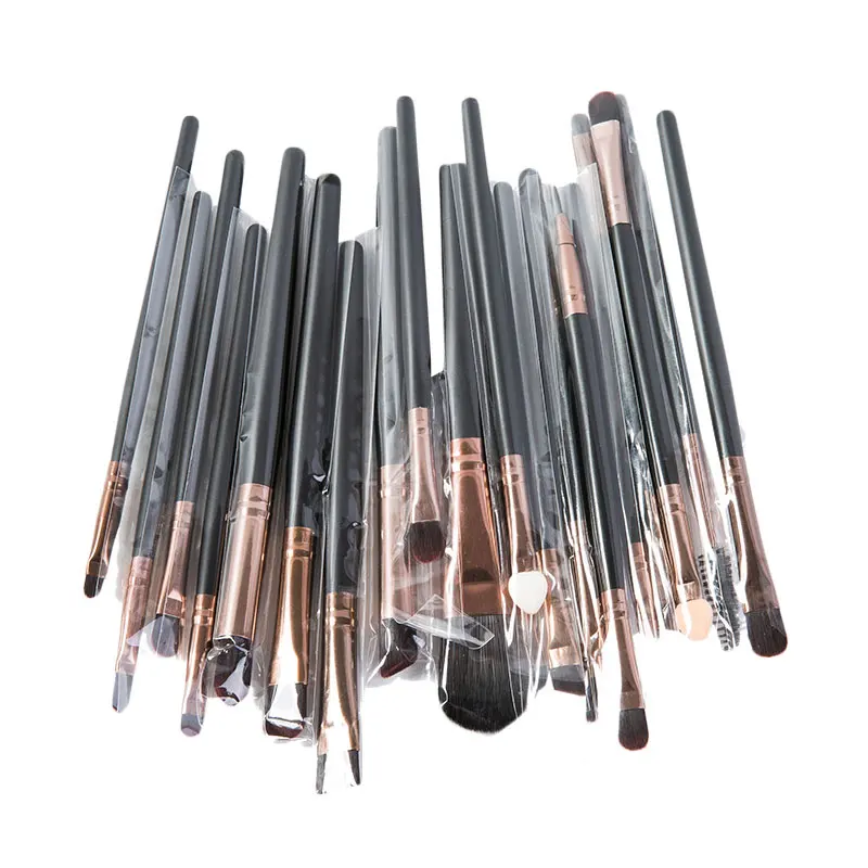 Brown Professional 20pcs Makeup Brushes Set Powder Foundation Make up Brush Tools kit Eye Liner Shader maquiagem (4)