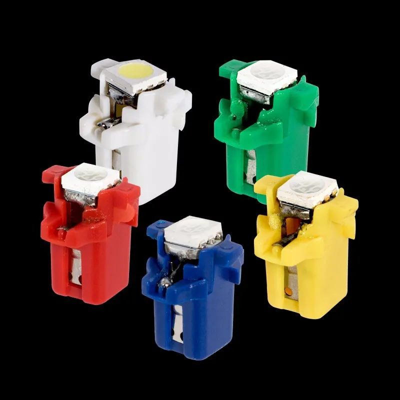 

10pcs B8.5 5050 Led SMD T5 Lamp Car Gauge Speedo Dash Bulb Dashboard instrument Light blue red green white yellow