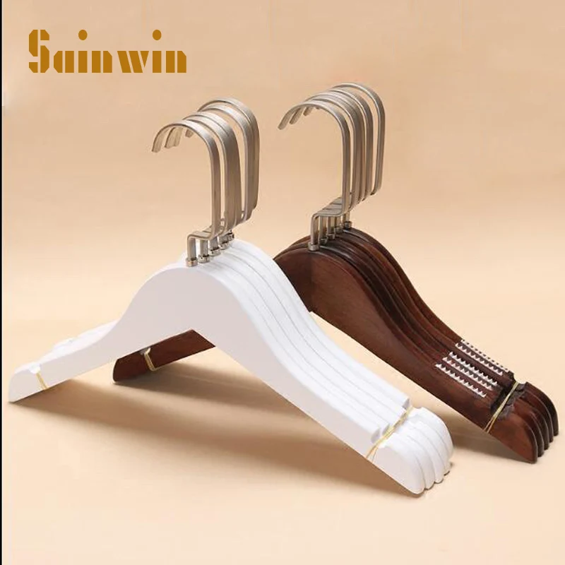 Sainwin 10pcs/lot Children Wood Hangers For Clothes Rack Baby Wooden