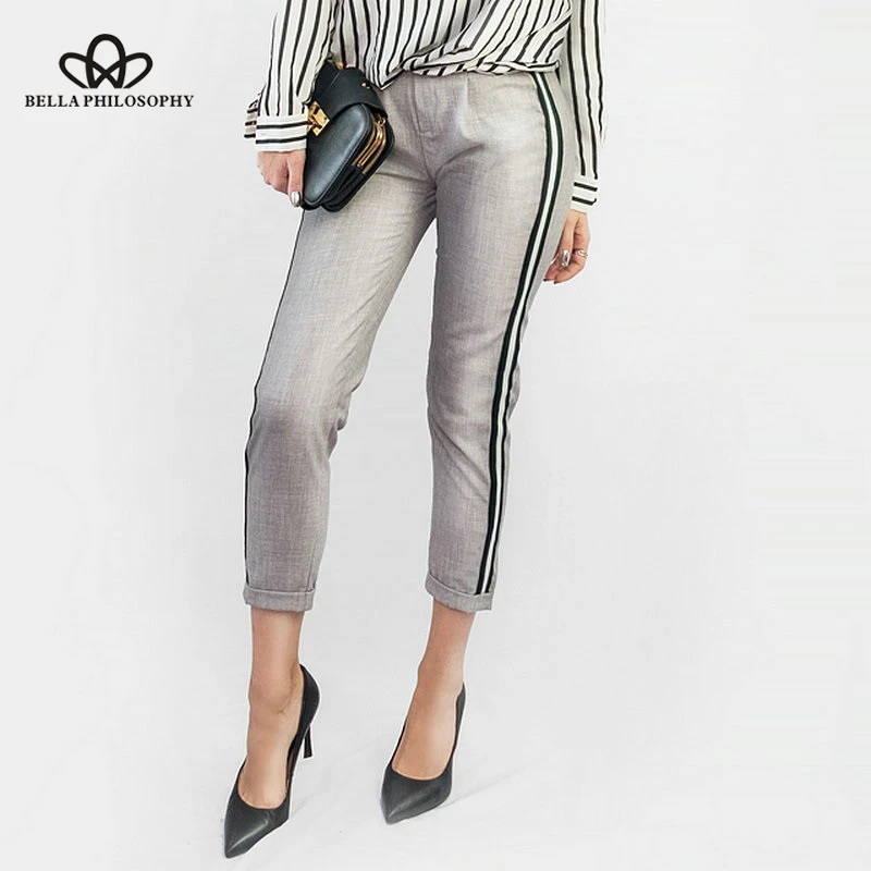 striped side pants