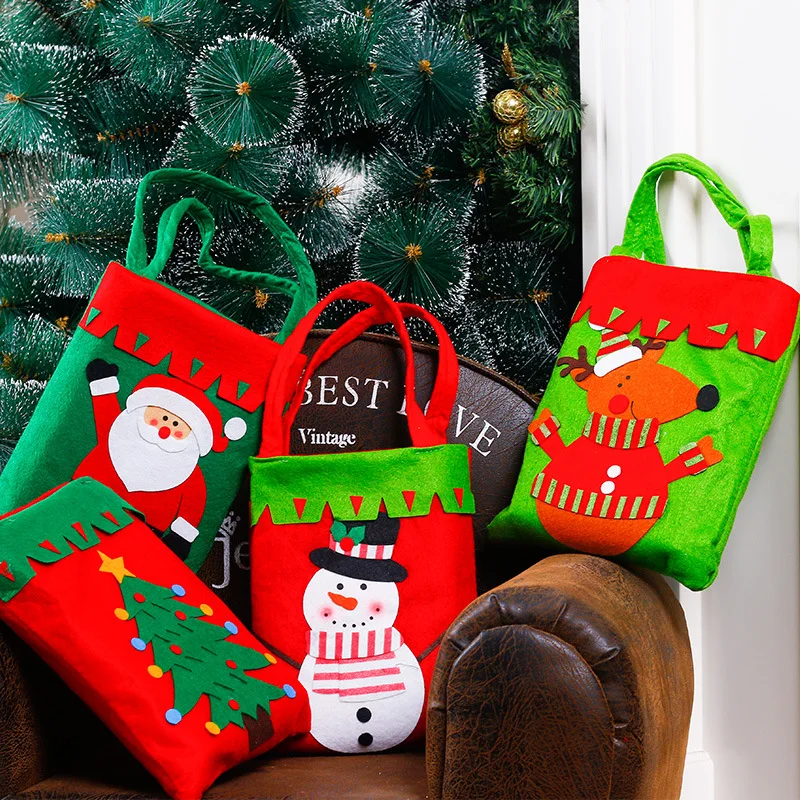 

4 Styles Christmas Gift Holders Christmas Tree Decoration Santa Claus Kids Candy Bags Home Party Decoration Christmas Decoration