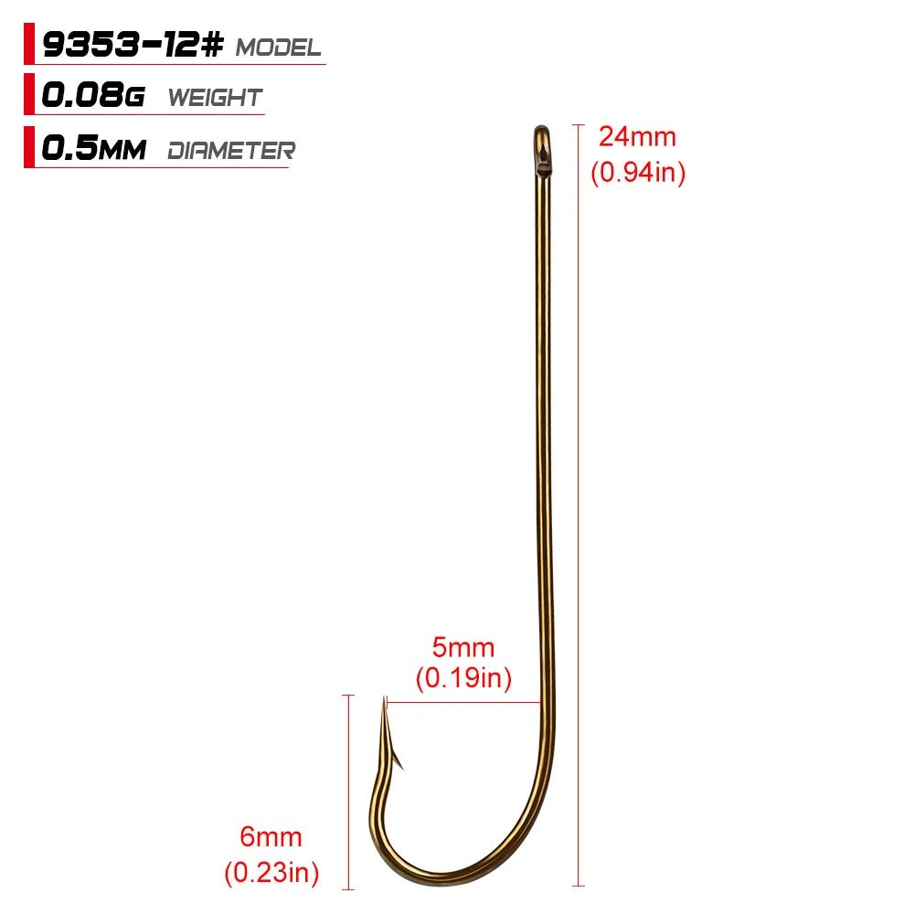Рыболовные крючки из высокоуглеродистой стали с длинной ручкой рыболовные крючки 12#-6O рыболовное оборудование - Цвет: 12
