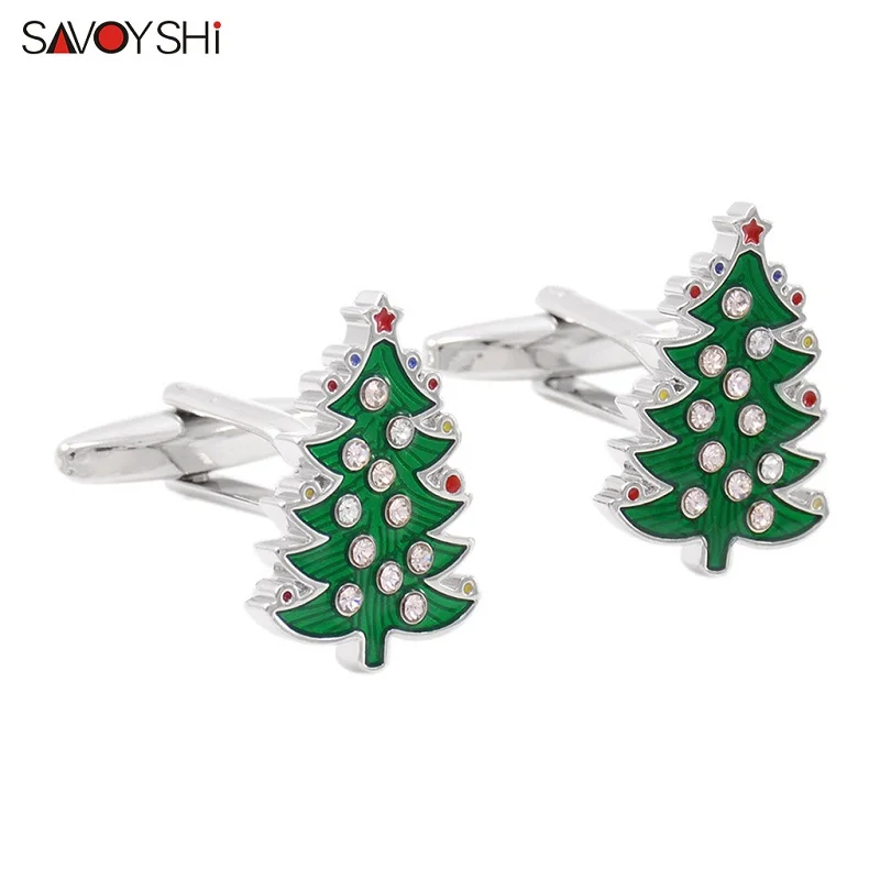 SAVOYSHI 9 стиль эмаль высокого качества Ремесло Санта запонки с Сантой Модные мужские французские рубашки запонки рождественские подарки оптом - Окраска металла: JSP123A