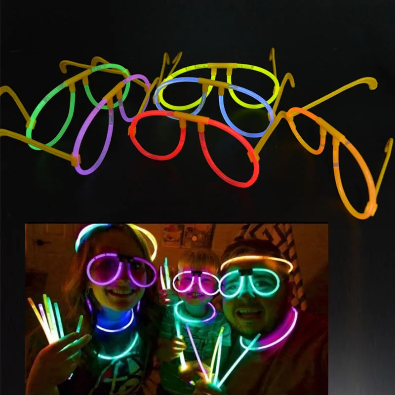 

50PCS FUN GLOW STICK GLASSES NEON GLOW IN THE DARK GLASSES BIRTHDAY PARTY BAG FILLERS WEDDING CARNIVAL FESTIVAL