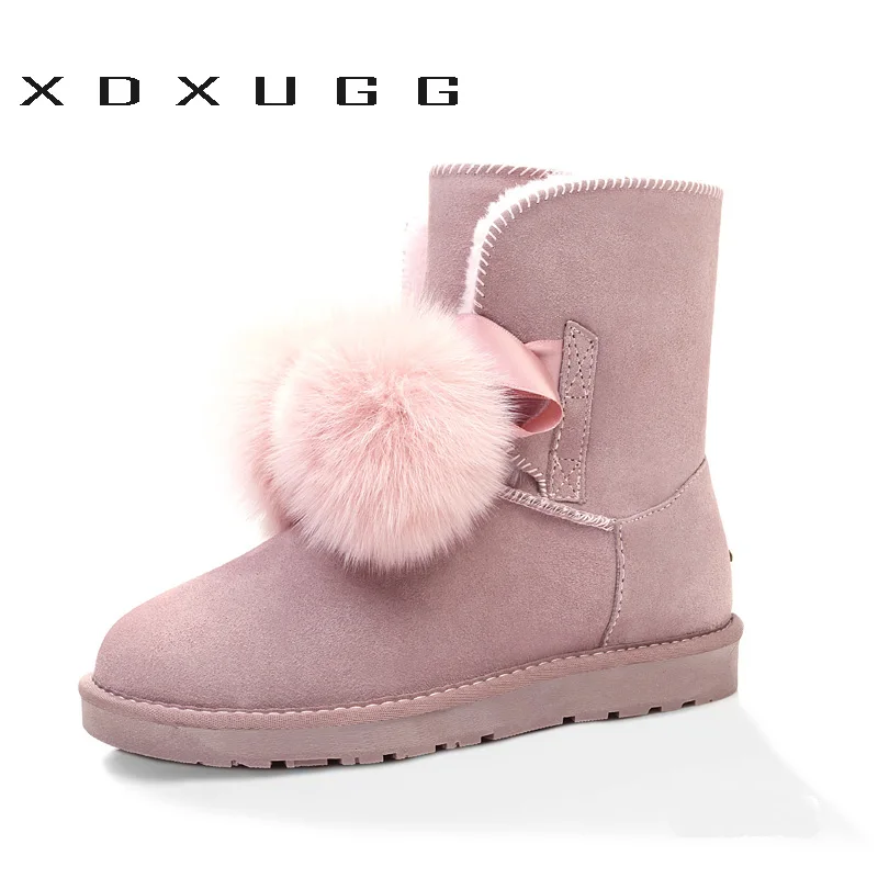 

High Quality ! SALE Women Australia Snow Boots Sheepskin Fur Baileys Bow boots women winter boots snow boots big size US:4-11