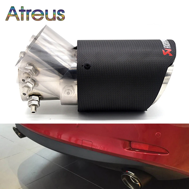 

Universal Carbon Fiber Adjustable Angle Akrapovic Tip Exhaust Pipe for Seat Ibiza 6L 6J Skoda Rapid Fabia VW bora jetta santana