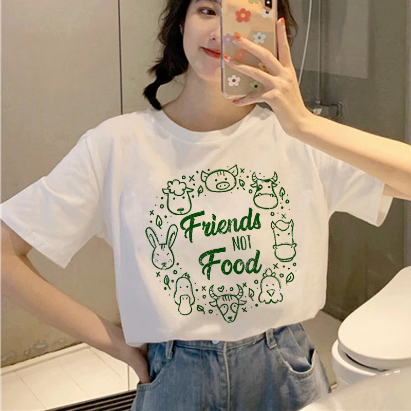 

Vegan Harajuku Kawaii T Shirts Women Ullzang Small Fresh Korean Style T-shirts Graphic Cartoon Tshirt Funny 90s Top Tees Female