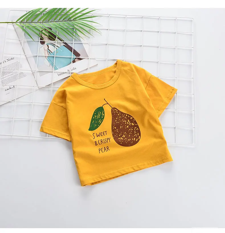 INS/популярная одежда для маленьких мальчиков Одежда для маленьких девочек Детские футболки с рисунками BOBO VESTIDOS VETEMENT/Одежда для девочек детская одежда