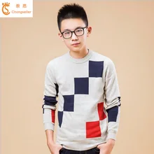 Весенне-осенняя От 6 до 16 лет качественная хлопковая одежда для малышей; вязаный свитер для больших мальчиков; весенние пуловеры с высоким воротником для мальчиков