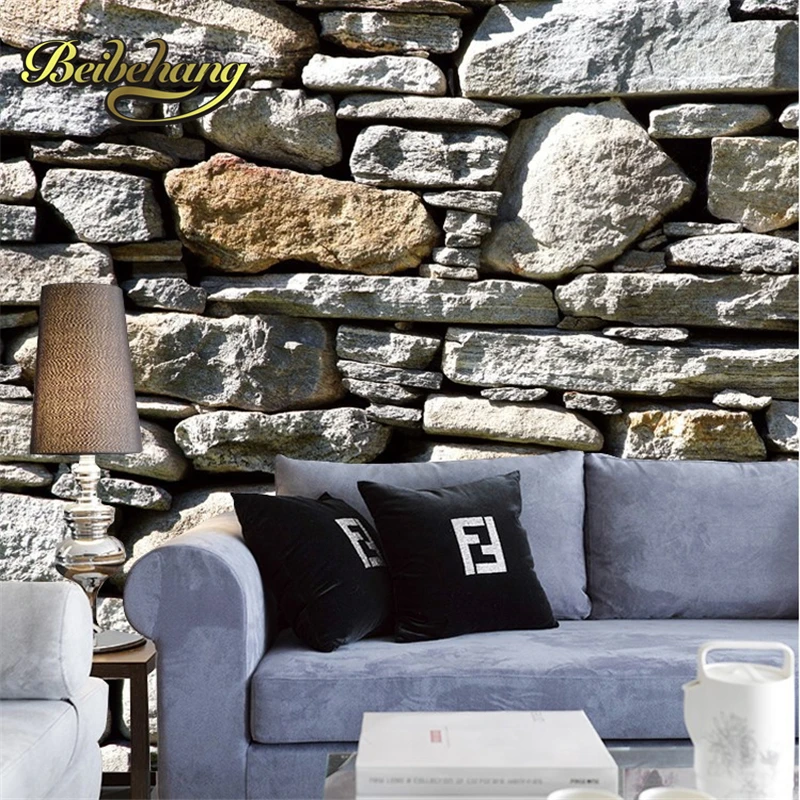 

beibehang photo wall paper Coffee personalized theme woven wallpaper British retro stone wall 3d mural wallpaper papel de parede