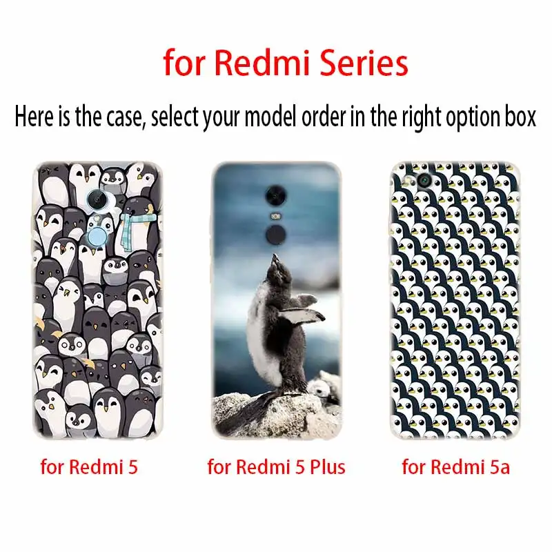 Силиконовый прозрачный чехол с милым пингвином для Xiaomi Redmi 9A 8A 7A 6A 9AT Note 9 8 7 6 5 Pro 8T 9S