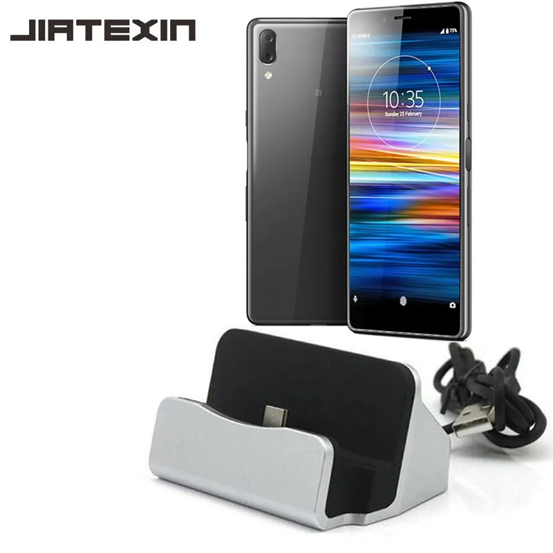 

JIATEXIN Desktop For Sony Xperia L3 Data Sync Type-C USB Cable Dock Charger Station For Sony Xperia 10/10 Plus Charging Adapter