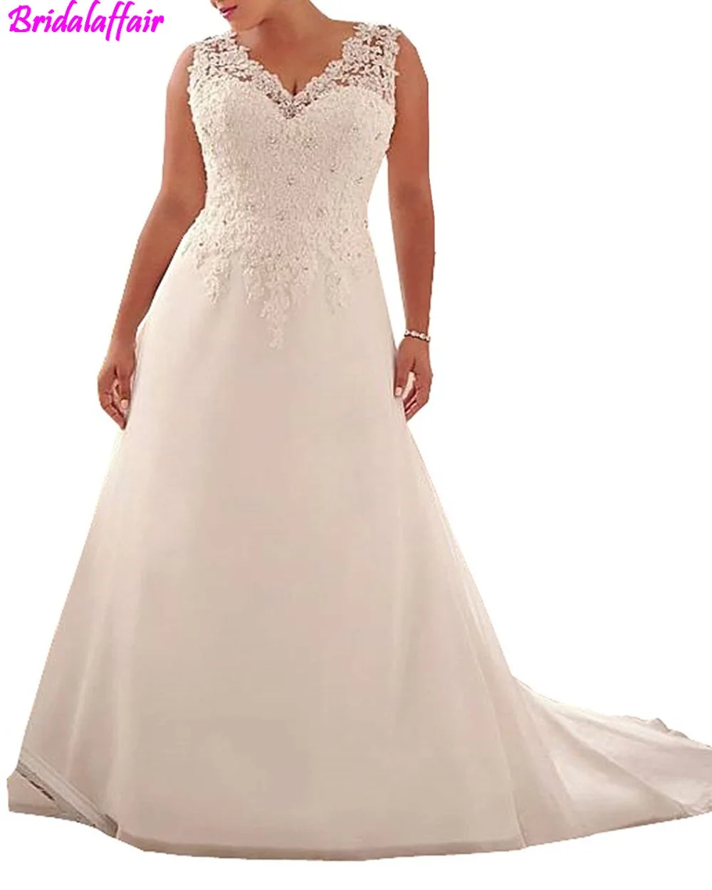 

2018 a line Wedding Dress Applique with Beading Long Bridal Dress for Women's bridal dress sexy wedding dress vestiti da sposa