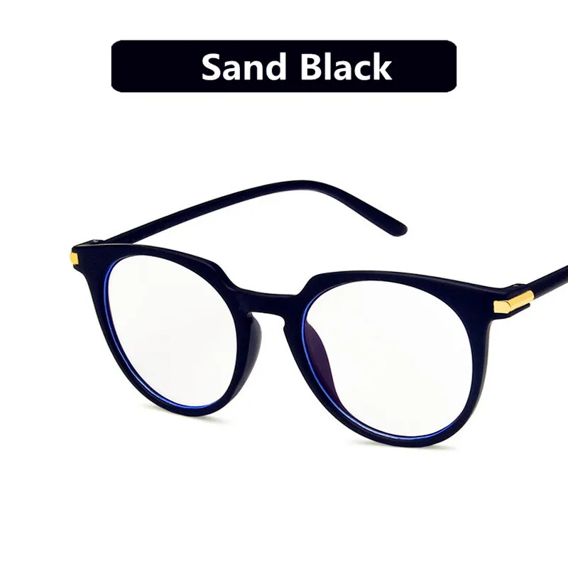 HJYBBSN анти-синий светильник, круглые женские очки для чтения, трендовые винтажные Повседневные очки, роскошные брендовые дизайнерские очки для вождения - Цвет оправы: Sand Black