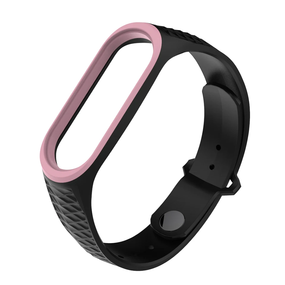 black and pink Mi jobs для mi band 4 ремешок силиконовый браслет для Xiao mi 4 3 ремешок умные аксессуары для mi band 4 3 Ремешок Браслет Aurora Sport - Цвет: black and pink