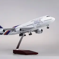 1/150 масштаб 47 см самолет Boeing B747 самолет Таиланд Тайская авиакомпания Модель W свет и колесо литье под давлением пластиковые смолы сбор